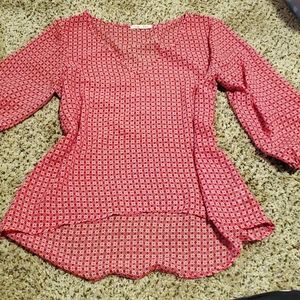 Sheer Hi-Low Red Top